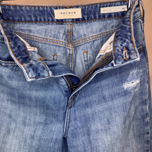 PacSun Cropped Wide Leg Jeans Medium Indigo | Size 24 | 90s Y2K Vintage Style - Picture 6 of 13